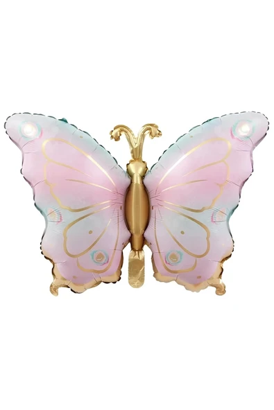 Kelebek 7 Yaş Balon Set Gökkuşağı Kelebek Konsept Doğum Günü Balon Set - Resim 3