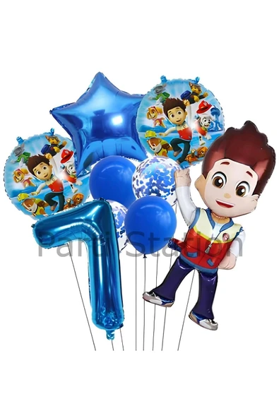 Paw Patrol Ryder 7 Yaş Lacivert Balon Set Paw Patrol Ryder Konsept Doğum Günü Parti Balon Set ürün görseli