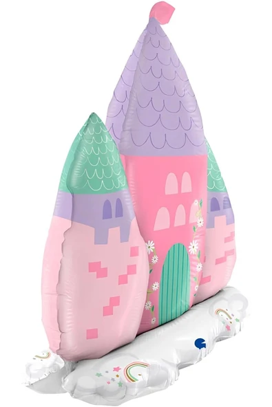 Prenses Konsept 4 Yaş Pembe Renk Rakam Balon Set Prenses Evi Şato Balon Konsept Doğum Günü Balon Set - Resim 4