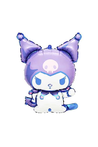 Kuromi 4 Yaş Balon Set Anime Sanrio MyMelody Cinnamonroll Hello Kitty Kuromi Konsept Doğum Günü Set - 2