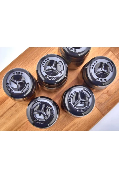 Jasper JPR-00101 245 ML Black 6 Adet Cam Kavanoz Tuzluk Biberlik Baharatlık Seti Baharat Takımı - Resim 4