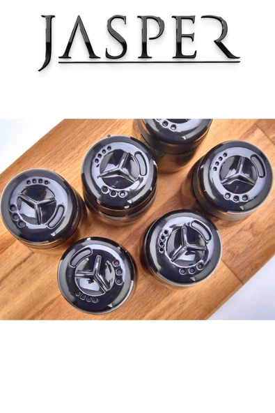 Jasper JPR-00101 245 ML Black 6 Adet Cam Kavanoz Tuzluk Biberlik Baharatlık Seti Baharat Takımı - Resim 2