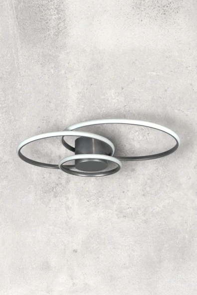 LEGACY Sole Modern Tasarım Gri Renk Salon - Mutfak - Hol Beyaz Led 3 Lü Avize - Resim 4