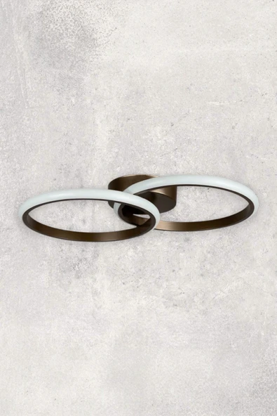 LEGACY Jolly Modern Tasarım Kahverengi Salon - Mutfak - Hol Beyaz Led 2 Li Avize - Resim 3