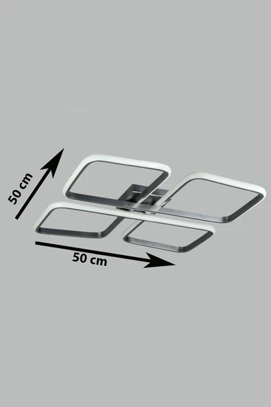 LEGACY Specula Gri Renk Beyaz Ledli Modern Tasarım Yemek Masası Üstü - Mutfak - Salon Led Avize - Resim 2