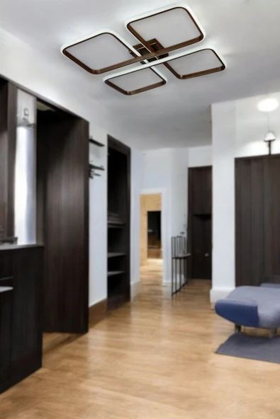 LEGACY Specula Kahverengi Beyaz Ledli Modern Tasarım Yemek Masası Üstü - Mutfak - Salon Led Avize - Resim 4