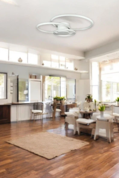 LEGACY Sole Modern Tasarım Beyaz Renk Salon - Mutfak - Hol Beyaz Led 3 Lü Avize - 3