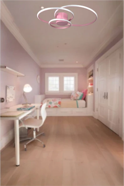 LEGACY Sole Modern Tasarım Pembe Renk Salon - Çocuk Odası - Hol Beyaz Led 3 Lü Avize - 4