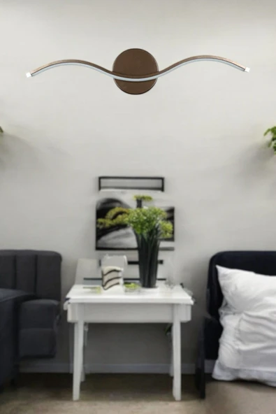 LEGACY Wave Modern Tasarım Kahverengi Gün Işığı Ledli Banyo - Mutfak - Salon Led Duvar Aplik - 3