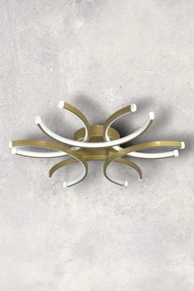 LEGACY Levora Modern Tasarım - Salon - Mutfak - Yatak Odası Eskitme Renk Beyaz Işıklı Led Avize - 5