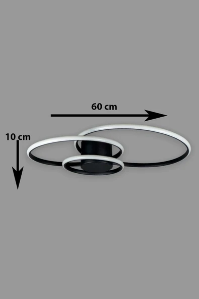 LEGACY Sole Modern Tasarım Siyah Renk Salon - Mutfak - Hol Beyaz Led 3 Lü Avize - Resim 2