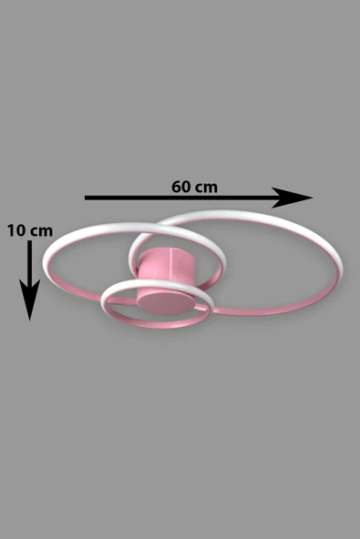 LEGACY Sole Modern Tasarım Pembe Renk Salon - Çocuk Odası - Hol Beyaz Led 3 Lü Avize - 2