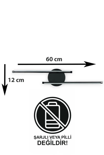 LEGACY Sare Aplik Modern Tasarım Siyah Renk Gün Işığı Ledli Banyo - Mutfak - Salon Led Duvar Aplik - 2