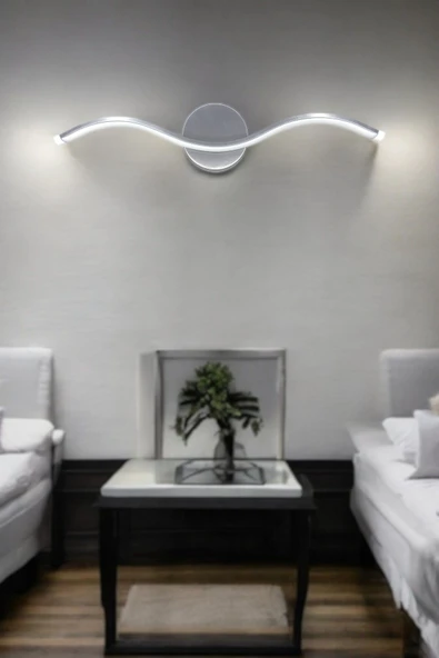 LEGACY Wave Modern Tasarım Gri Renk Gün Işığı Ledli Banyo - Mutfak - Salon Led Duvar Aplik - 4