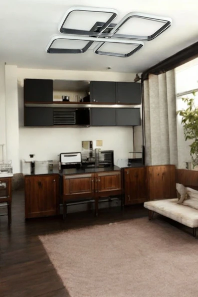 LEGACY Specula Gri Renk Beyaz Ledli Modern Tasarım Yemek Masası Üstü - Mutfak - Salon Led Avize ürün görseli