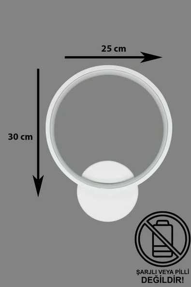 LEGACY Aura Modern Tasarım Beyaz Renk Gün Işığı Ledli Hol - Banyo - Mutfak - Salon Led Duvar Aplik - 2
