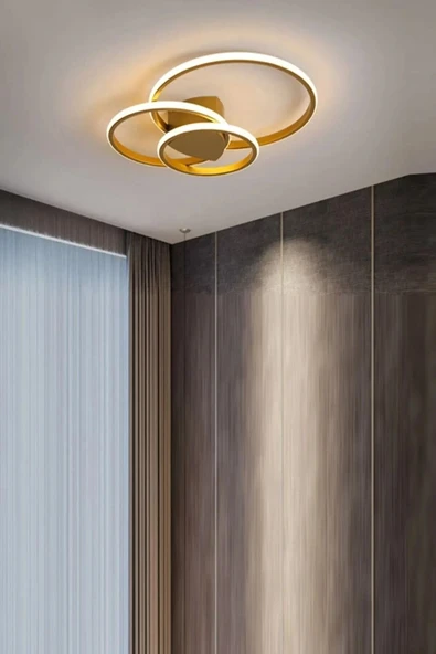 LEGACY Sole Modern Tasarım Eskitme Renk Salon - Mutfak - Hol Beyaz Led 3 Lü Avize