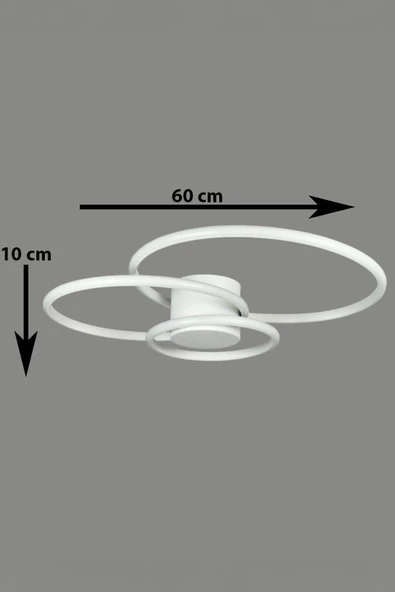 LEGACY Sole Modern Tasarım Beyaz Renk Salon - Mutfak - Hol Beyaz Led 3 Lü Avize - 2