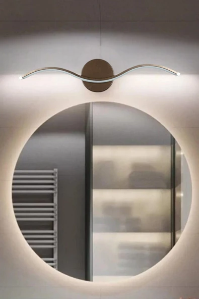 LEGACY Wave Modern Tasarım Kahverengi Gün Işığı Ledli Banyo - Mutfak - Salon Led Duvar Aplik