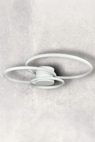 LEGACY Sole Modern Tasarım Beyaz Renk Salon - Mutfak - Hol Beyaz Led 3 Lü Avize - 4