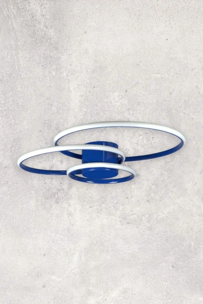 LEGACY Sole Modern Tasarım Mavi Renk Salon - Mutfak - Çocuk Odası Beyaz Led 3 Lü Avize - Resim 3