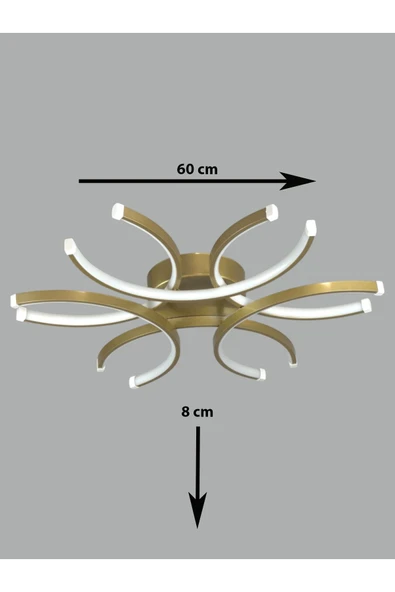 LEGACY Levora Modern Tasarım - Salon - Mutfak - Yatak Odası Eskitme Renk Beyaz Işıklı Led Avize - 3