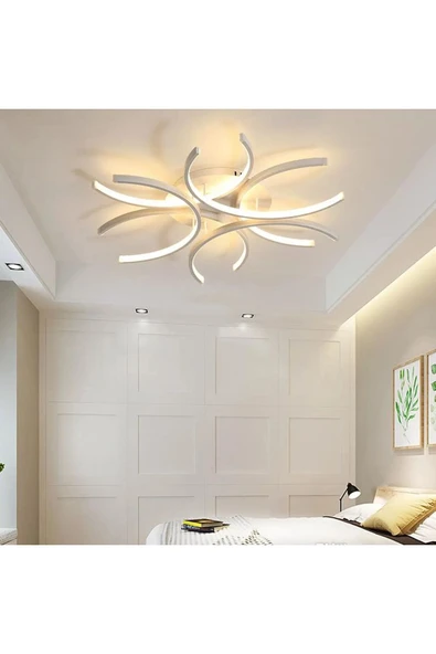 LEGACY Levora Modern Tasarım - Salon - Mutfak - Yatak Odası Beyaz Renk Beyaz Işıklı Led Avize - 2
