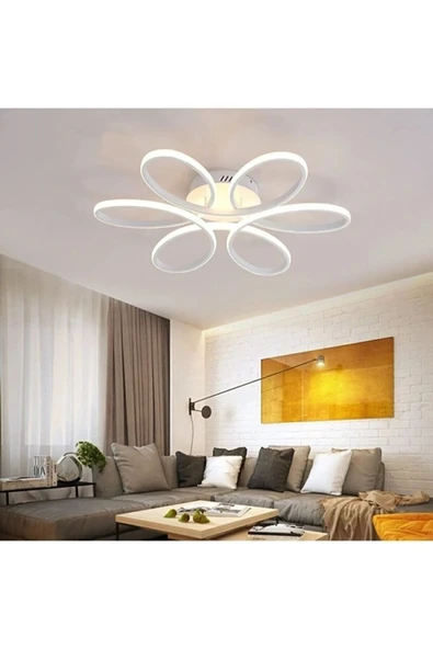 LEGACY Sedef Modern Tasarım Yatak Odası - Salon - Mutfak Beyaz Renk Gün Işığı Ve Beyaz Led Avize