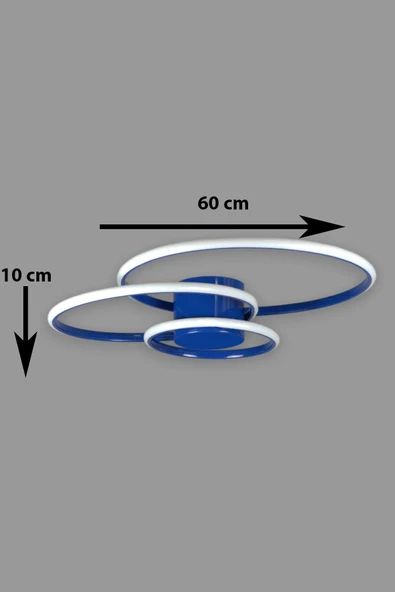 LEGACY Sole Modern Tasarım Mavi Renk Salon - Mutfak - Çocuk Odası Beyaz Led 3 Lü Avize - Resim 2
