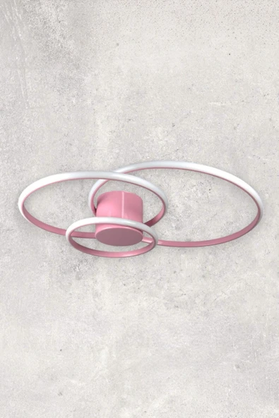 LEGACY Sole Modern Tasarım Pembe Renk Salon - Çocuk Odası - Hol Beyaz Led 3 Lü Avize - 3