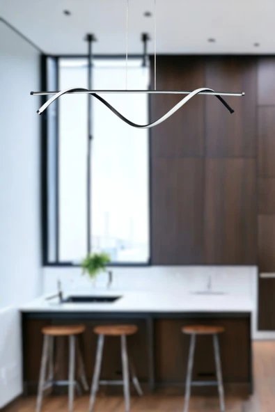 LEGACY Eclipse Modern Tasarım Siyah Renk Beyaz Ledli Cafe - Mutfak - Salon 2 Li Led Avize