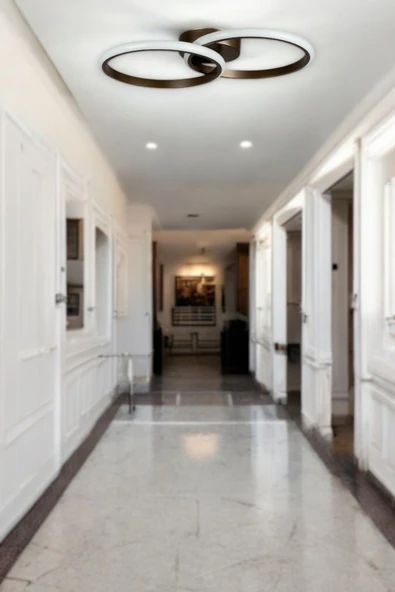 LEGACY Jolly Modern Tasarım Kahverengi Salon - Mutfak - Hol Beyaz Led 2 Li Avize - Resim 4