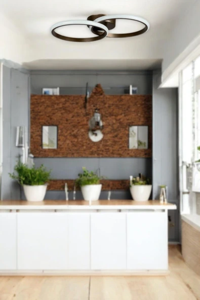 LEGACY Jolly Modern Tasarım Kahverengi Salon - Mutfak - Hol Beyaz Led 2 Li Avize ürün görseli