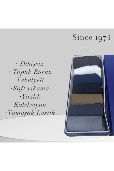 Asçelik  3 lü Dikişsiz Yazlık Erkek Çorap Lacivert - Resim 2