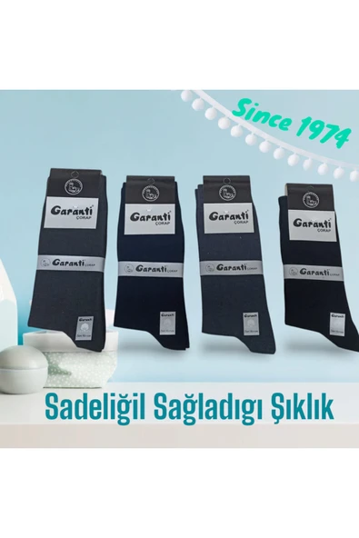 Garanti Çorap  4 lü Düz Desenli Erkek Soket Çorap