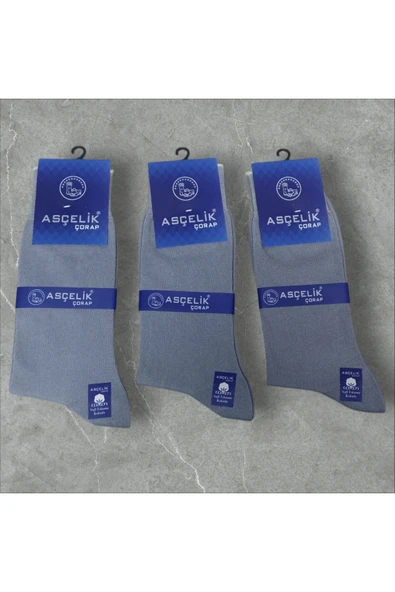 Asçelik  3 lü Dikişsiz Yazlık Erkek Çorap Gri - Resim 2