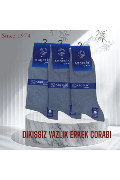 Asçelik  3 lü Dikişsiz Yazlık Erkek Çorap Gri ürün görseli