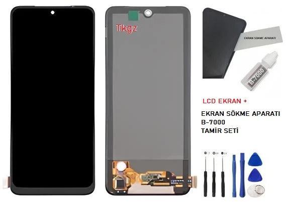 Xiaomi Redmi NOTE 10 -4G- Uyumlu Lcd Ekran Dokunmatik SERVİS Orijinali OLED + B-7000 + TAMİR SETİ