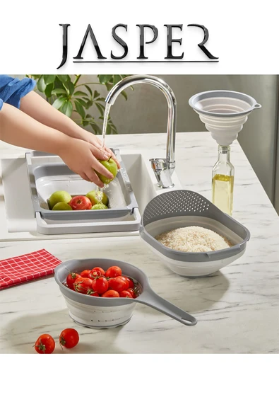 Jasper Qlux JPR-0110 4'lü Akordiyon Katlanır Süzgeç Mutfak Çeyiz Seti ürün görseli