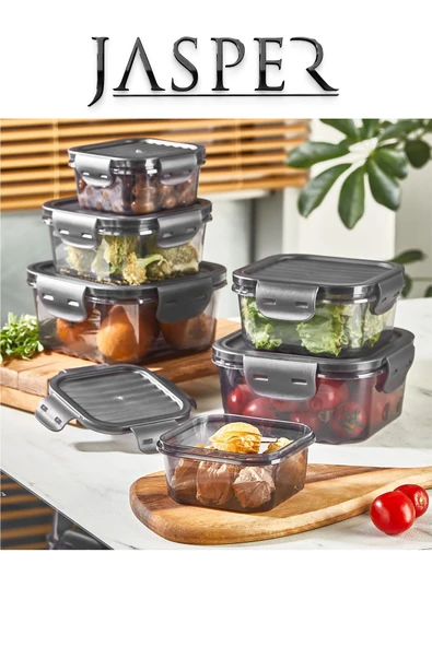 Jasper Qlux JPR-0113 Saklama Kabı 1400ml+800ml+400ml Plastik Saklama Seti
