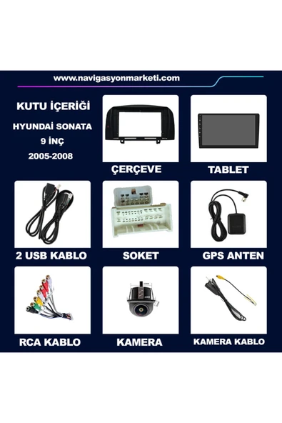 NAVMİNA Hyundai Sonata 2005-2008 Uyumlu 9 inç 6-128 GB Multimedya - Resim 6