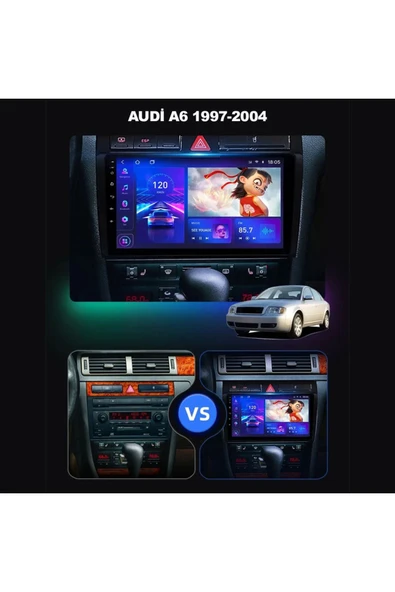 NAVMİNA Audi A6 1997-2004 Uyumlu 9 inç Android 4-64 GB Multimedya ürün görseli