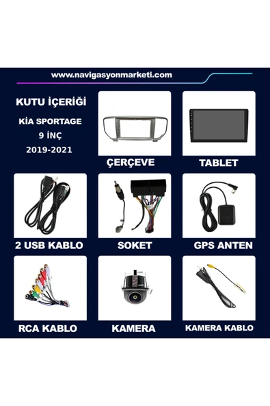 NAVMİNA KİA SPORTAGE 2019-2021 UYUMLU 9 İNÇ 6-128 GB MULTİMEDYA KAMERA - Resim 5