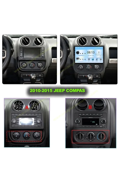NAVMİNA JEEP Compass 2010-2015 Uyumlu 9 inç 6-128 GB Multimedya