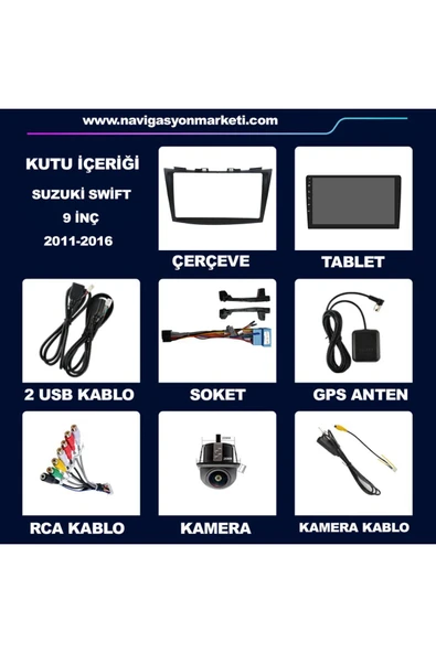 NAVMİNA SUZUKİ SWİFT 2011-2016 UYUMLU 9 İNÇ 6-128 GB MULTİMEDYA - 5