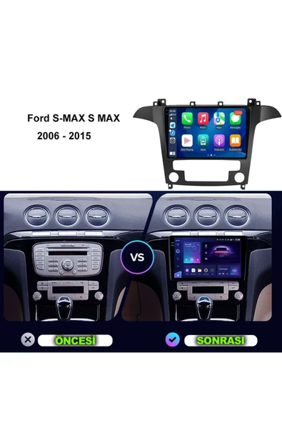 NAVMİNA FORD SMAX 2006-2014 DİJİTAL KLİMA 9İNÇ GRİ 6-128 GB MULTİMEDYA