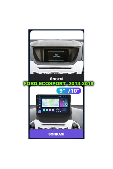 NAVMİNA Ford Ecosport 2013-2018 Uyumlu 9 inç 6-128 GB Multimedya