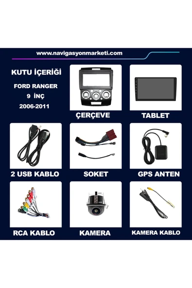 NAVMİNA Ford Ranger 2006-2011 Uyumlu 9 inç 4-64 gb Multimedya - 4