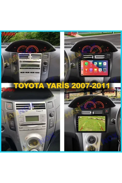 NAVMİNA TOYOTA YARİS 2007-2011 UYUMLU 9 İNÇ 6-128 GB MULTİMEDYA - Resim 2