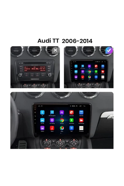 NAVMİNA Audi TT 2007-2011 Uyumlu 9 inç Android 6-128 GB Multimedya